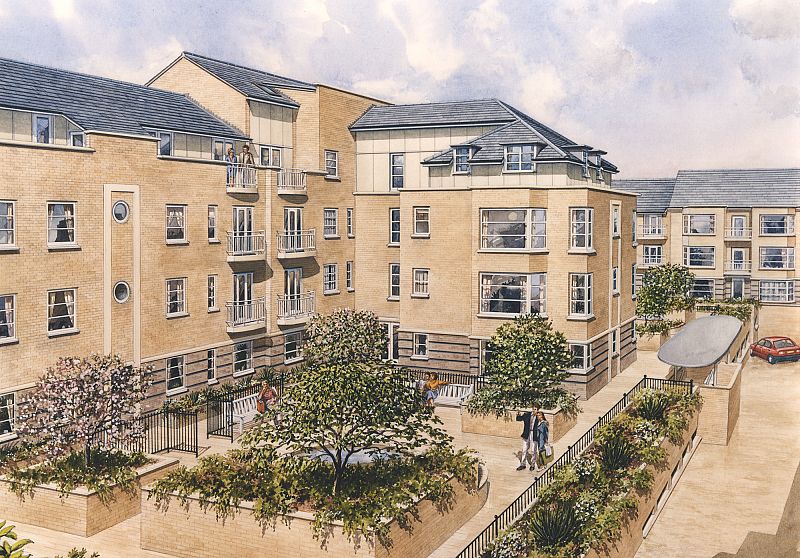 Apartments in Cambridge by Peter Jarvis, architectural illustrator